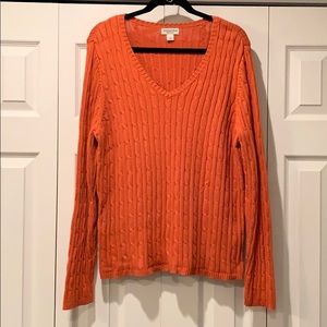Orange St. John’s Bay Cable Knit Sweater Size XL